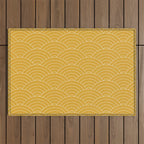 Waves (Mustard Yellow) Outdoor Rug Gallery Image 1