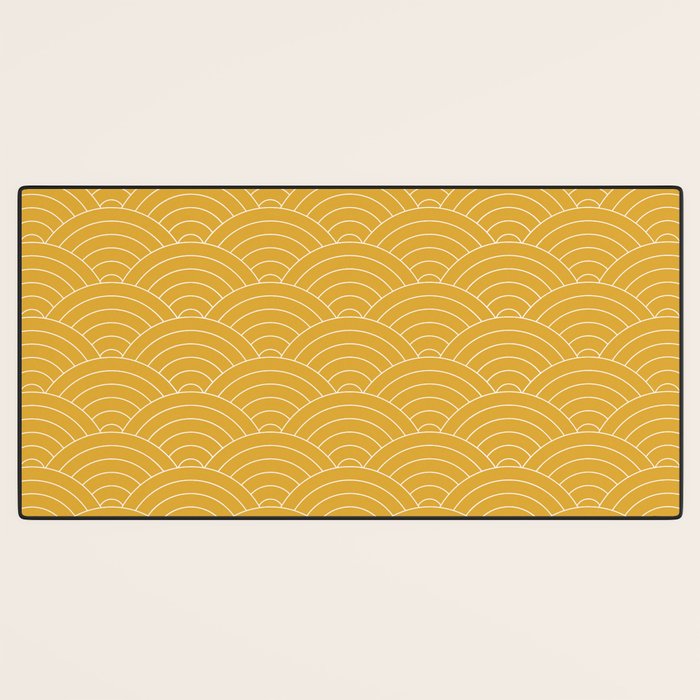 Waves (Mustard Yellow) Desk Mat Gallery Image 3