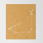 Capricorn Zodiac Star Constellation Line Art Peach Orange Throw Blanket Gallery Image 2
