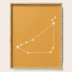 Capricorn Zodiac Star Constellation Line Art Peach Orange Serving Tray Gallery Image 1