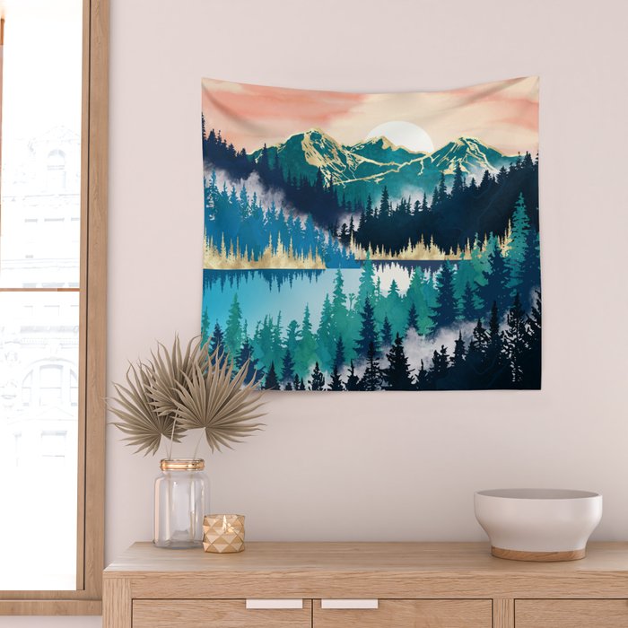 Lake Mist Wall Tapestry Gallery Image 2