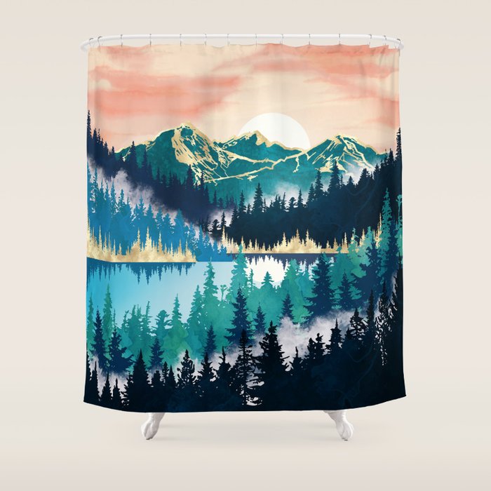 Lake Mist Shower Curtain Gallery Image 1
