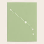 Aries Zodiac Star Constellation Line Art Soft Green Poster Gallery Image 4