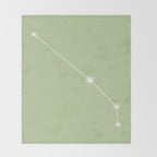 Aries Zodiac Star Constellation Line Art Soft Green Throw Blanket Gallery Image 2