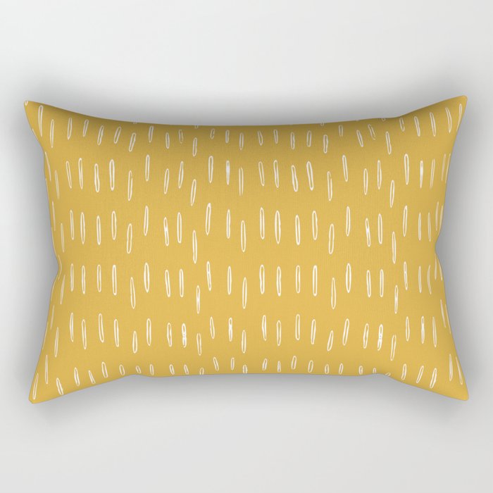 Raindrop Abstract Boho Pattern, Yellow Rectangular Pillow Gallery Image 1