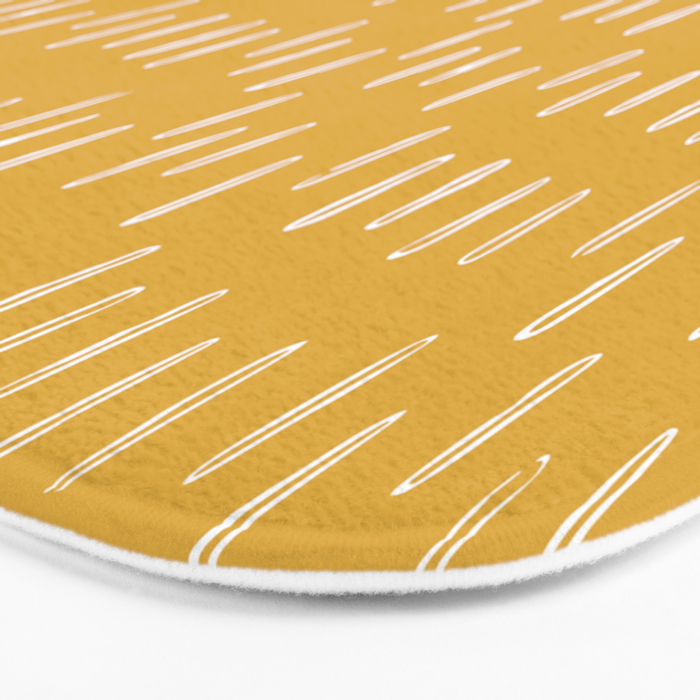 Raindrop Abstract Boho Pattern, Yellow Bath Mat Gallery Image 3