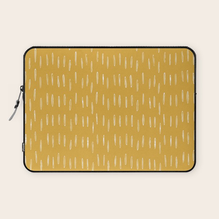Raindrop Abstract Boho Pattern, Yellow Laptop Sleeve Gallery Image 1
