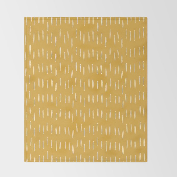 Raindrop Abstract Boho Pattern, Yellow Throw Blanket Gallery Image 2
