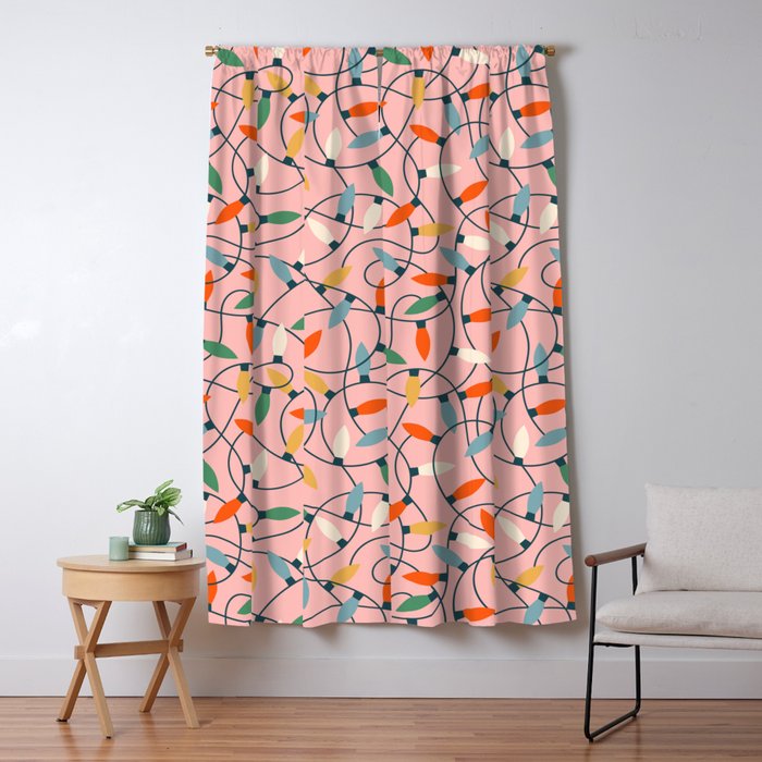 Vintage tangled christmas lights art pattern Window Curtain Gallery Image 5