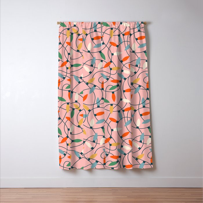 Vintage tangled christmas lights art pattern Window Curtain Gallery Image 3