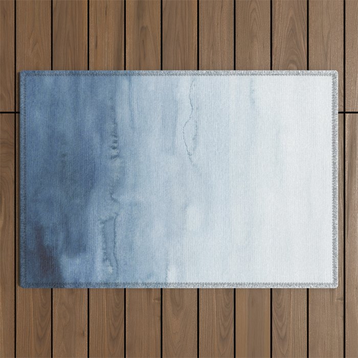 Indigo Abstract Painting | No. 4 Outdoor Rug Gallery Image 1