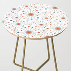 Retro Starburst Mid Century Modern Atomic Stars in Blue Orange Gray Beige Side Table Gallery Image 2