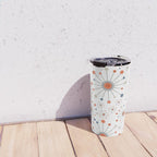 Retro Starburst Mid Century Modern Atomic Stars in Blue Orange Gray Beige Travel Mug Gallery Image 4