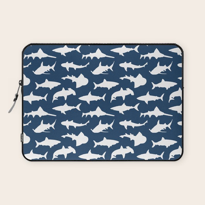 Sharks on Regal Blue Laptop Sleeve Gallery Image 1