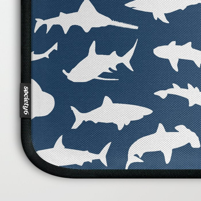 Sharks on Regal Blue Laptop Sleeve Gallery Image 3