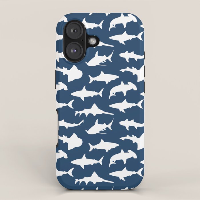 Sharks on Regal Blue iPhone Case Gallery Image 1