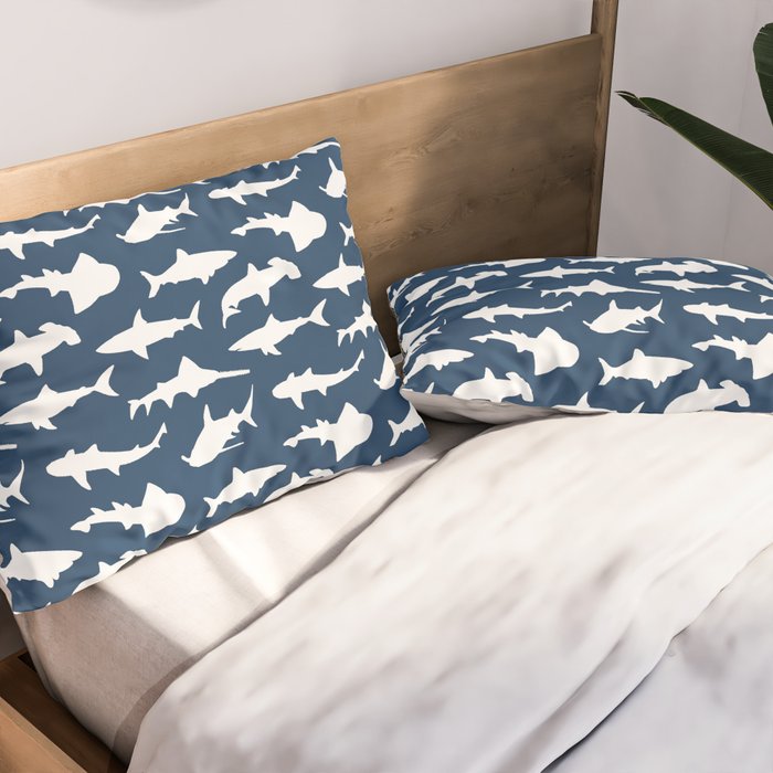 Sharks on Regal Blue Pillow Sham Gallery Image 2