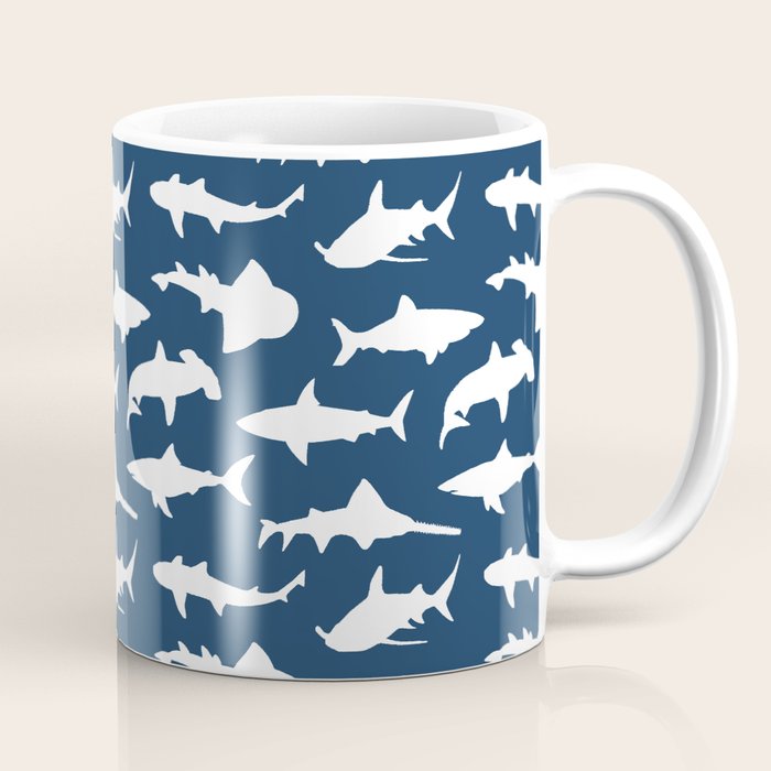 Sharks on Regal Blue Coffee Mug Gallery Image 1