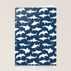 Sharks on Regal Blue Stationery Card Gallery Image 2