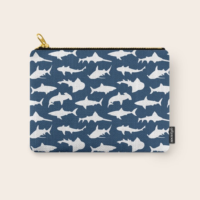 Sharks on Regal Blue Carry All Pouch Gallery Image 1