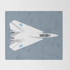 F-14 Tomcat Jet Aircraft - Slate Throw Blanket Gallery Image 2