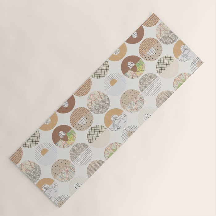 Patterned Circles: Maps & Kraft Paper Yoga Mat Gallery Image 1