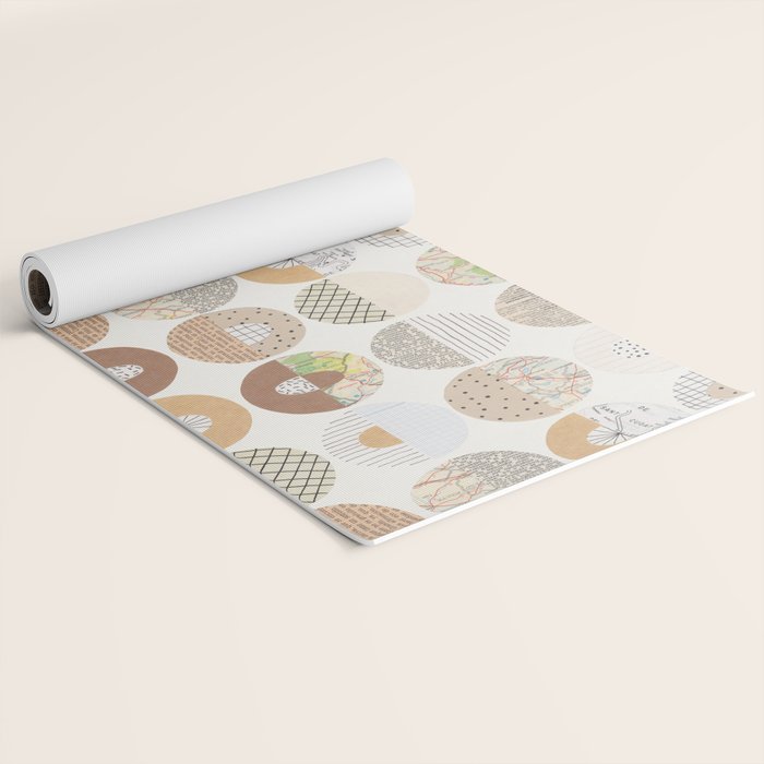 Patterned Circles: Maps & Kraft Paper Yoga Mat Gallery Image 2