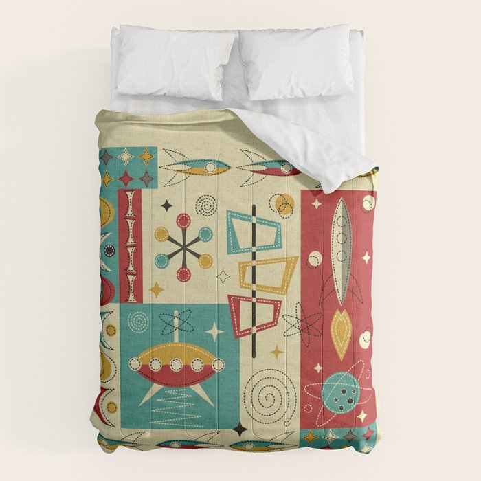 Retro Space Age Fun! ©studioxtine Comforter Gallery Image 1