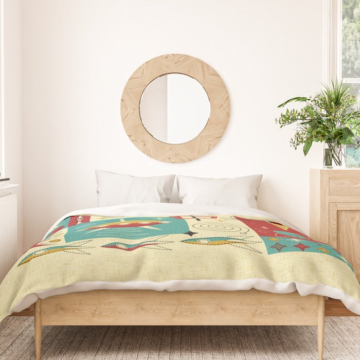 Retro Space Age Fun! ©studioxtine Duvet Cover Gallery Image 3