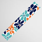 Abstract Flowers, Orange, Navy, Teal Table Runner Gallery Image 3