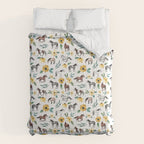 Horses and Sunflowers, Horse Art, Horse Decor, Yellow Flowers, Equestrian Art Comforter Gallery Image 6