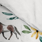 Horses and Sunflowers, Horse Art, Horse Decor, Yellow Flowers, Equestrian Art Comforter Gallery Image 4
