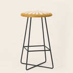 Retro Daisy Abstract XVIII Golden Orange Bold Floral Stool Gallery Image 1