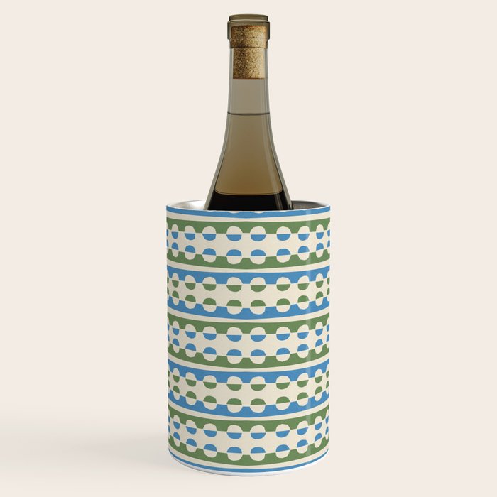Dots and Lines - Blue and Green Wine Chiller Gallery Image 1