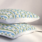 Dots and Lines - Blue and Green Pillow Sham Gallery Image 3