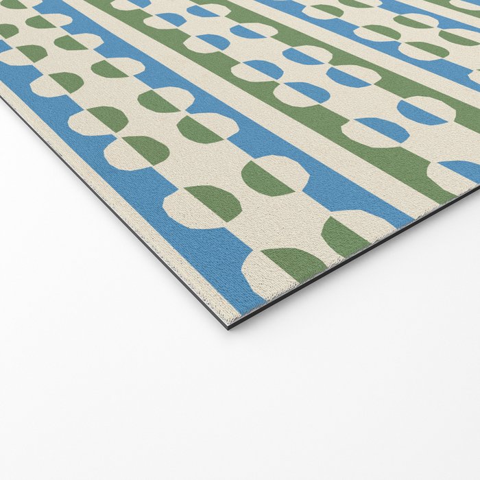 Dots and Lines - Blue and Green Welcome Mat Gallery Image 2