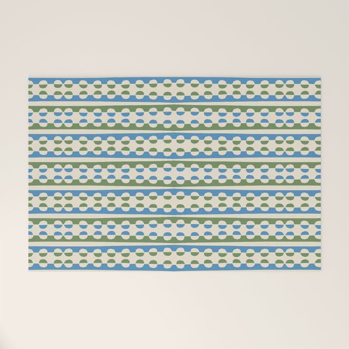 Dots and Lines - Blue and Green Welcome Mat Gallery Image 1