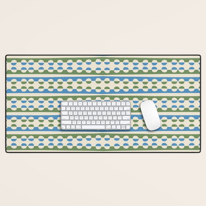 Dots and Lines - Blue and Green Desk Mat Gallery Image 1