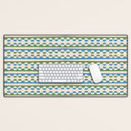 Dots and Lines - Blue and Green Desk Mat Gallery Image 1