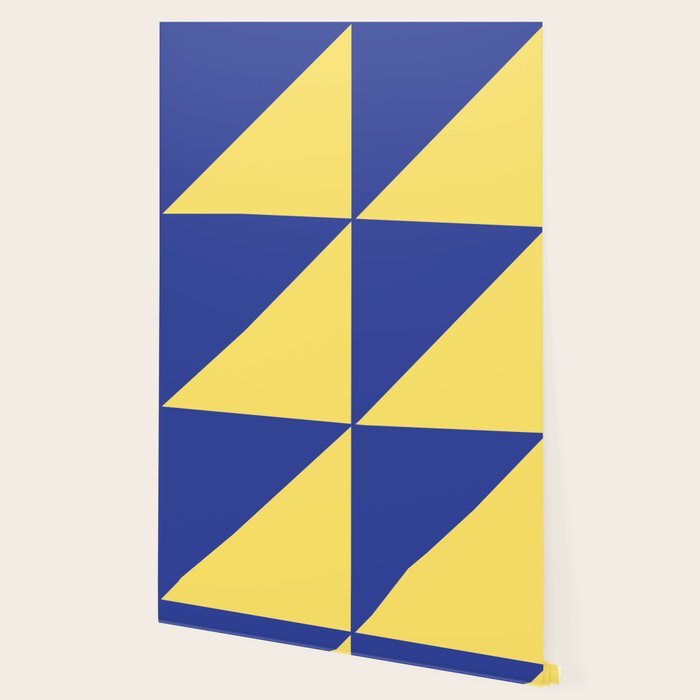 Modern royal blue sunshine yellow trendy color block Wallpaper Gallery Image 2