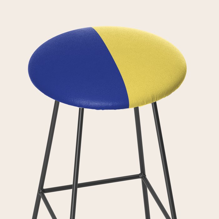 Modern royal blue sunshine yellow trendy color block Stool Gallery Image 2