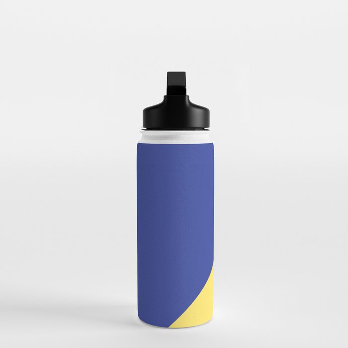 Modern royal blue sunshine yellow trendy color block Water Bottle Gallery Image 3