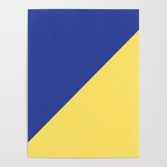 Modern royal blue sunshine yellow trendy color block Poster Gallery Image 4