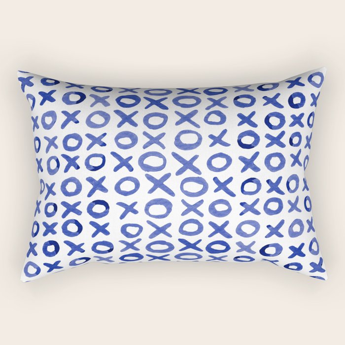 Xoxo valentine's day - blue Rectangular Pillow Gallery Image 1