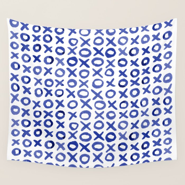 Xoxo valentine's day - blue Wall Tapestry Gallery Image 1