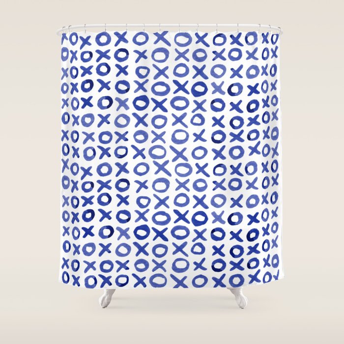 Xoxo valentine's day - blue Shower Curtain Gallery Image 1