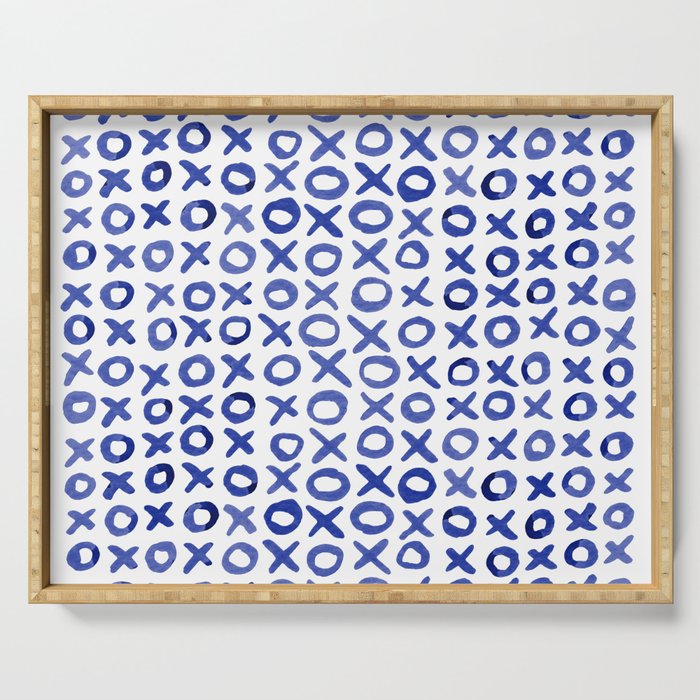 Xoxo valentine's day - blue Serving Tray Gallery Image 1