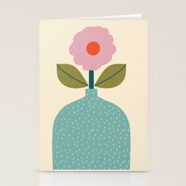 Modern Floral - Green Vase  Stationery Card Gallery Image 1