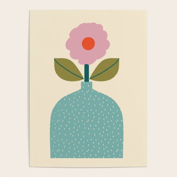 Modern Floral - Green Vase  Poster Gallery Image 4