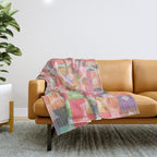 Retro Rainbow Daisy Quilt Throw Blanket Gallery Image 1